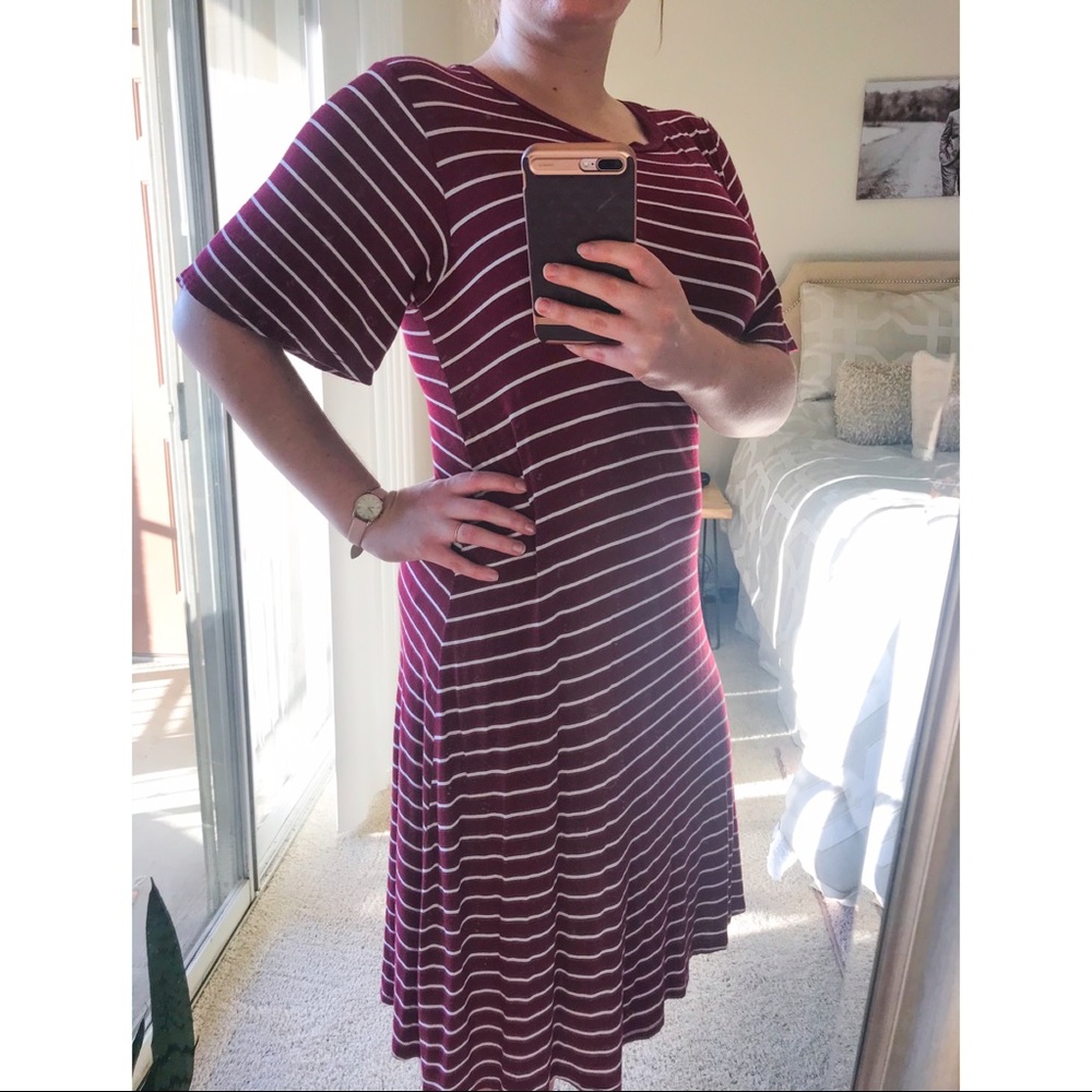 Red striped dress